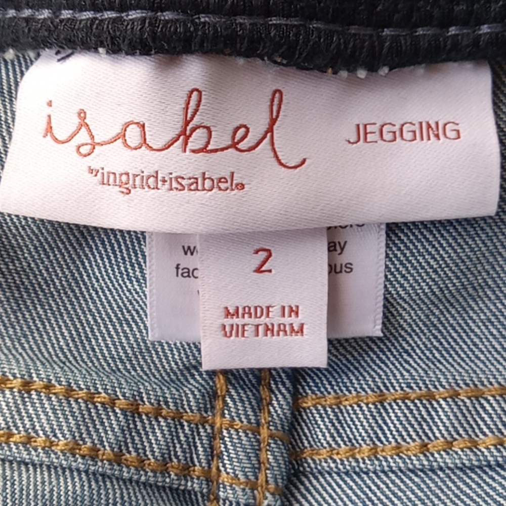 Isabel Maternity By Ingrid & Isabel Jeggins Size 2 Blue Crossover Panel - Picture 4 of 6